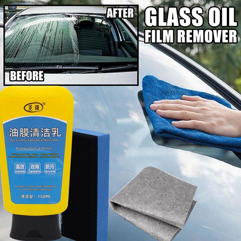 150ml Autoglas reiniger mit Schwamm entfernt Ölfilm und repariert Paste Universal Windschutz scheibe Ölfilm reiniger Autozubehör
