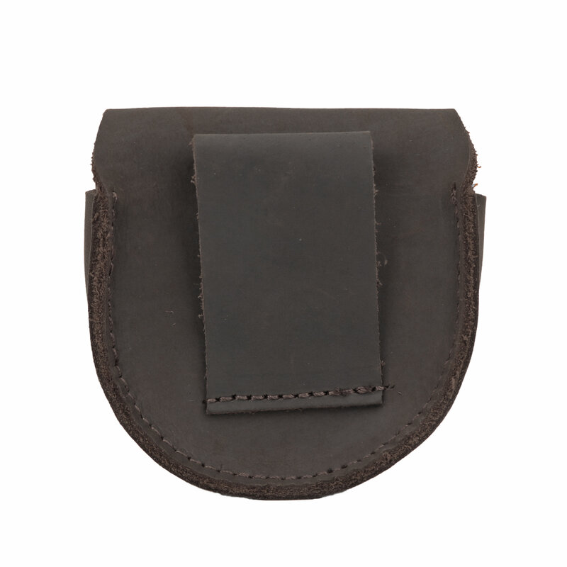 Tourbon-Bolsa de almacenamiento de cuero de forma redonda, afilador, portador de herramientas, funda de Puck con cinturón para carpintería