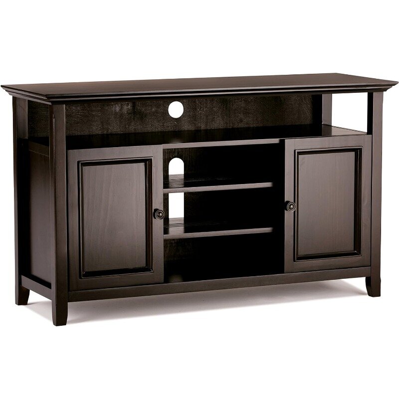 Amherst SOLID WOOD Universal TV Media Stand, 54 Inch Wide, Transitional, Living Room Entertainment Center, Storage Cabinet