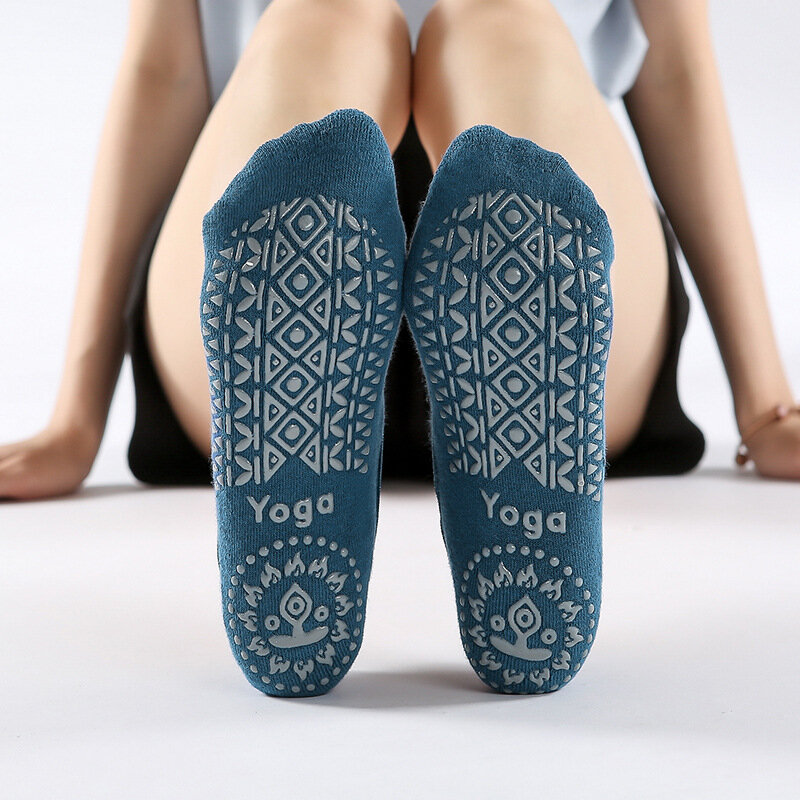 Kaus kaki perban Yoga untuk wanita Pilates kaus kaki katun tari balet antiselip kaus kaki olahraga wanita sandal latihan Gym kaus kaki lari pegangan