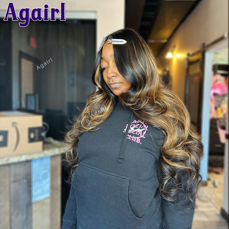 13x6 Highlight Blonde Lace Front Wigs Human Hair for Women Pre Plucked Glueless 13X4 Body Wave Lace Frontal Body Wave Wig 200%