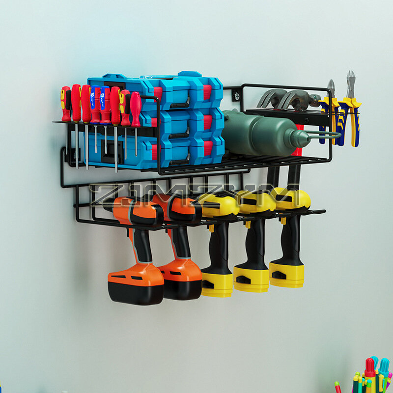Power Tool Rack Electric Drill Holder Wall Mount Power Tool Organizer Workshop Wrench Tools Screwdriver Power Storage Shelf Home