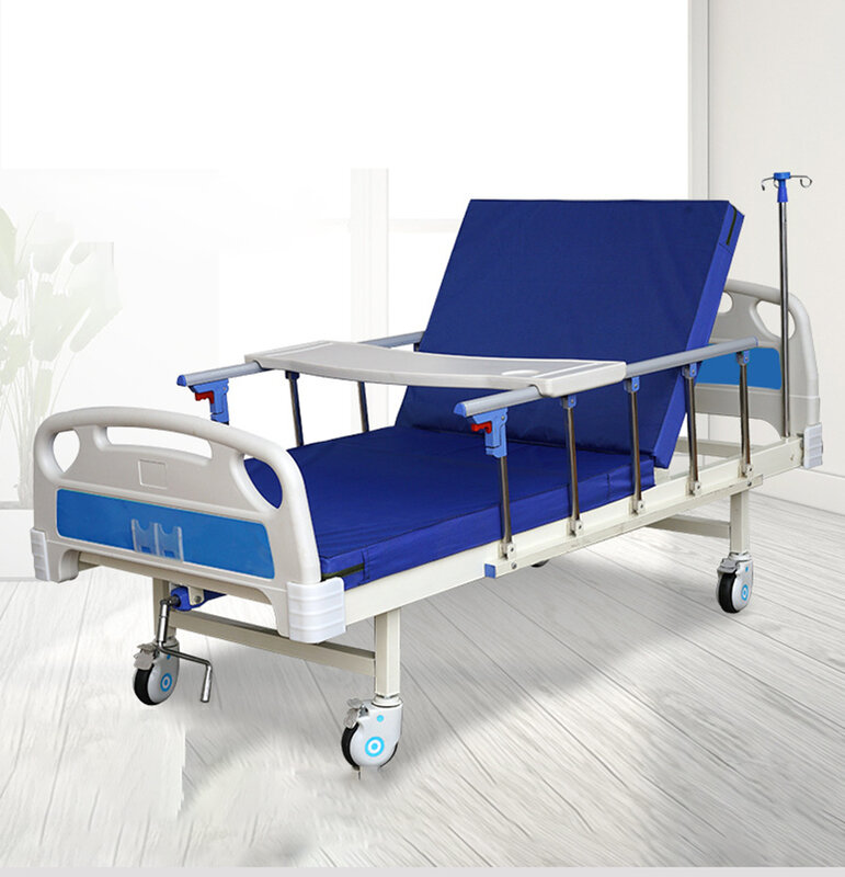 Ceny fabryczne ABS ręczne podwójne potrząsanie 1 funkcja 1 pielęgniarstwo korbowe łóżko medyczne starszych łóżko szpitalne pacjentów
