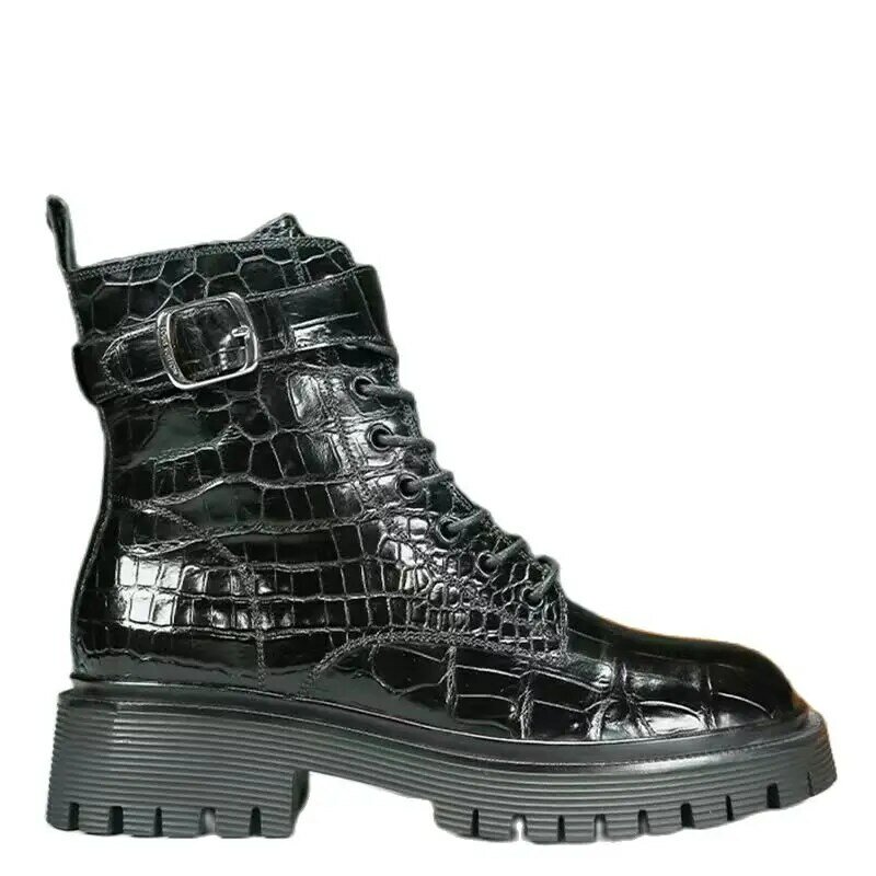 BATMO-Sapatos masculinos com pele de crocodilo, martens de couro real, nova chegada, moda PDD221, 2023