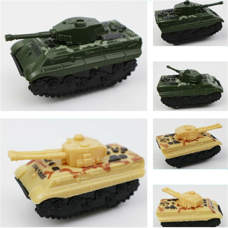 Miniatur miniatur Tank Cannon Hijau tentara, mainan 3D, hadiah edukasi anak-anak