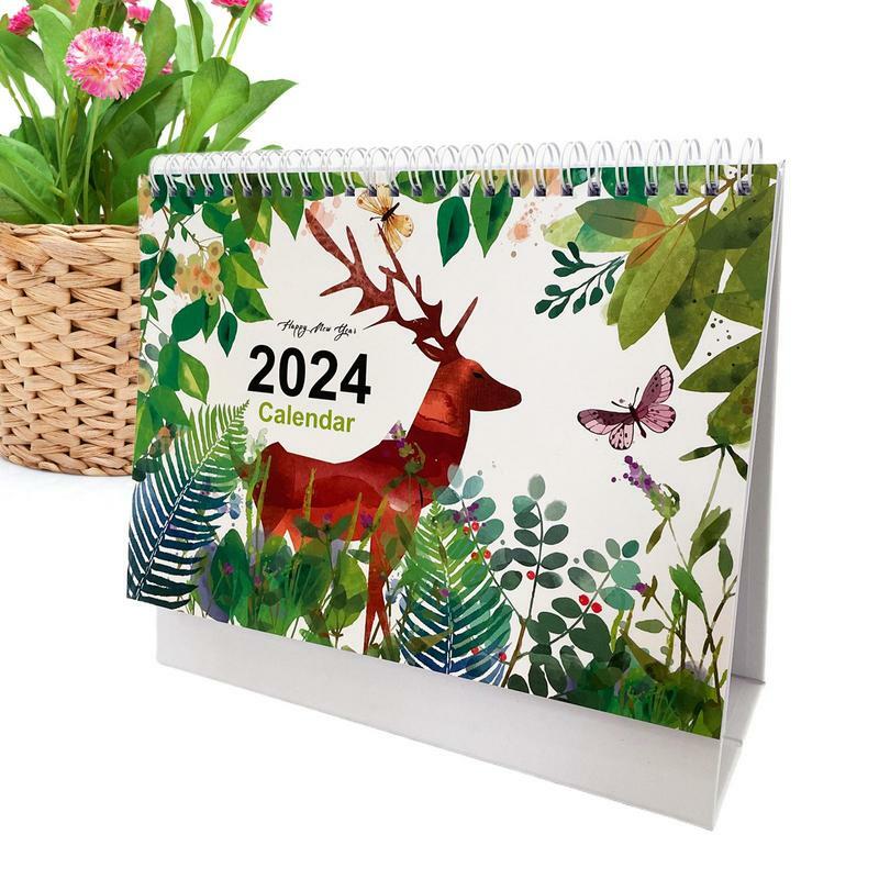 Kalender meja dekorasi, kalender meja 2024 berdiri Desktop-kalender 2024 dekorasi meja rumah kantor