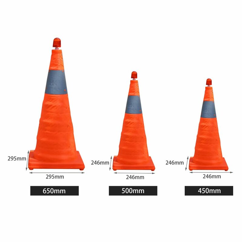 4cm5/50cm/65cm Reflective Traffic Cone NEW Folding Collapsible Orange Road Safety Cone Traffic Pop Up Parking Multi Purpose