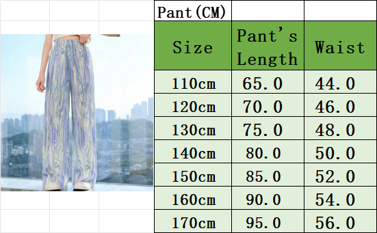 Pants for Gilrs Summer New Korean Style Thin Casual Children's Style Tie-dye Fashionable Cool Straight Wide-leg Pants(Pant ONLY)