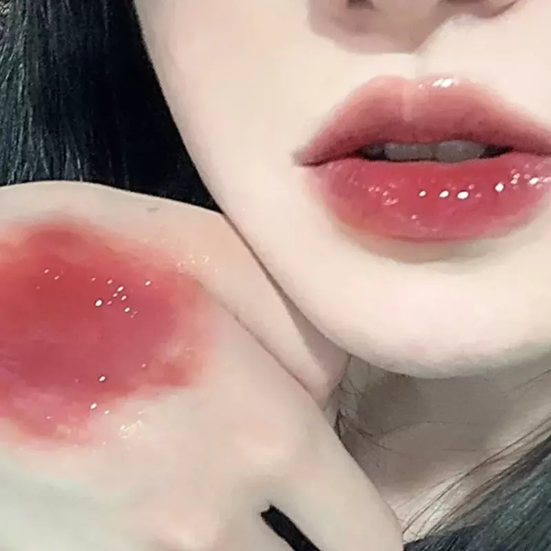 귀여운 곰 입술 글로스 크리스탈 젤리 거울, 방수 액체 립스틱, 보습, 입술 라인 감소, 오래 지속되는 입술 잉크 메이크업