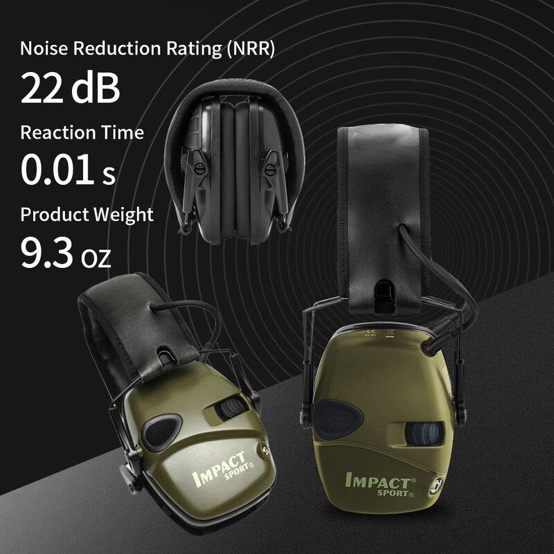 Honeywell orejera electrónica táctica para tiro, auriculares antiruido, amplificación de sonido, protección auditiva, plegables