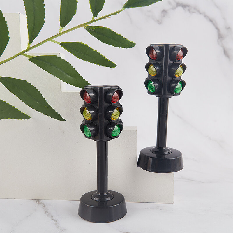 2 sztuk Mini znaki drogowe światło drogowe blok z dźwiękiem LED dzieci bezpieczeństwo zabawki edukacyjne dla dzieci idealne prezenty