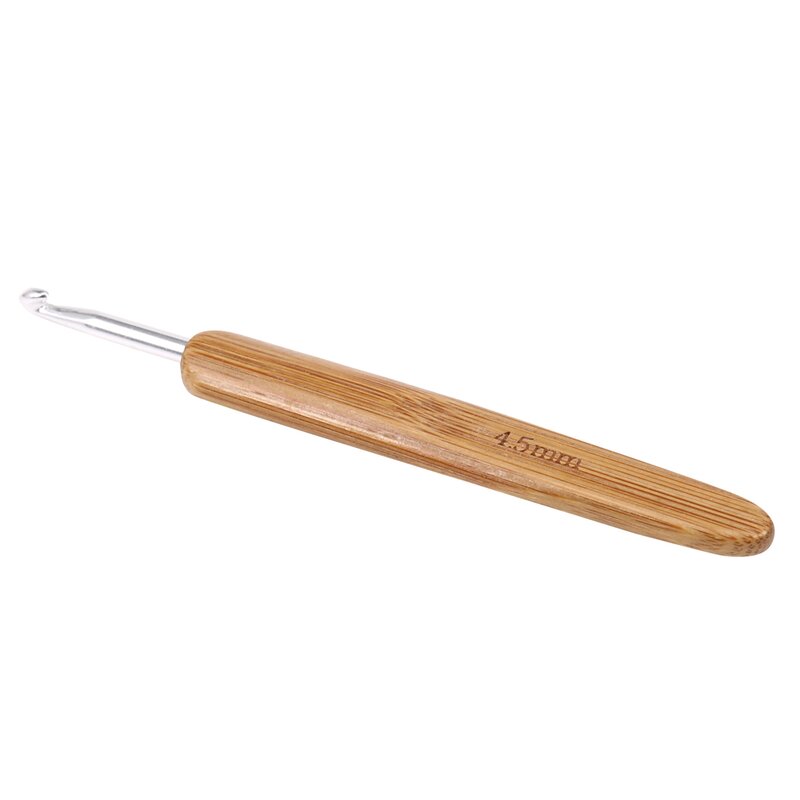 Juego de ganchillo de bambú para principiantes, Kit de ganchos de ganchillo con mango de aluminio mezclado, agujas de tejer de bambú, hilo de tejido