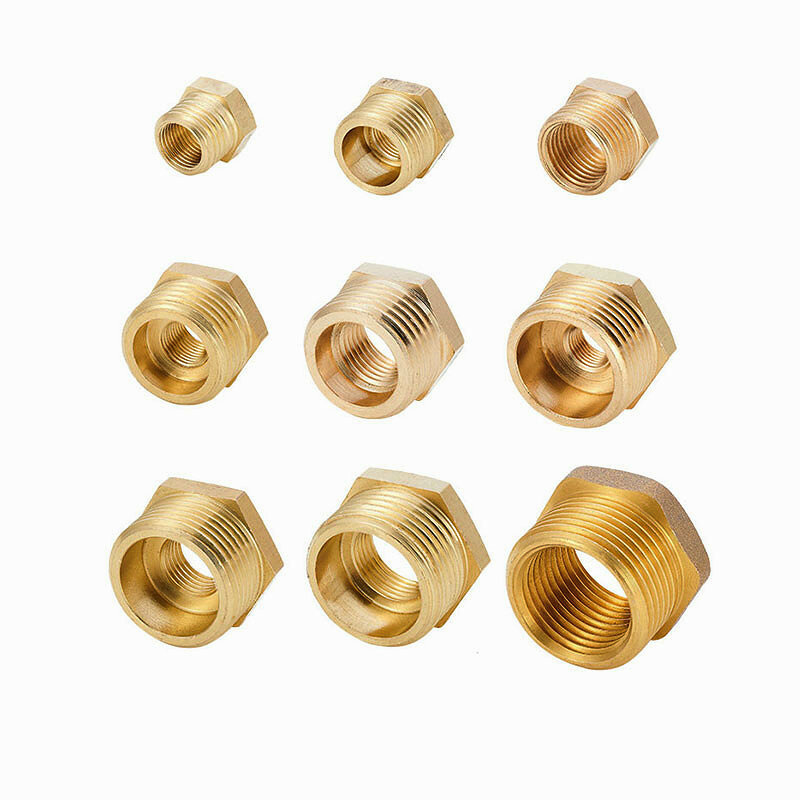 Brass Adapter Fitting BSP Reducing Hexagon Bush Bushing Male to Female Connector Fuel Water Gas Oil 1/8" 1/4" 3/8" 1/2" 3/4" 1"