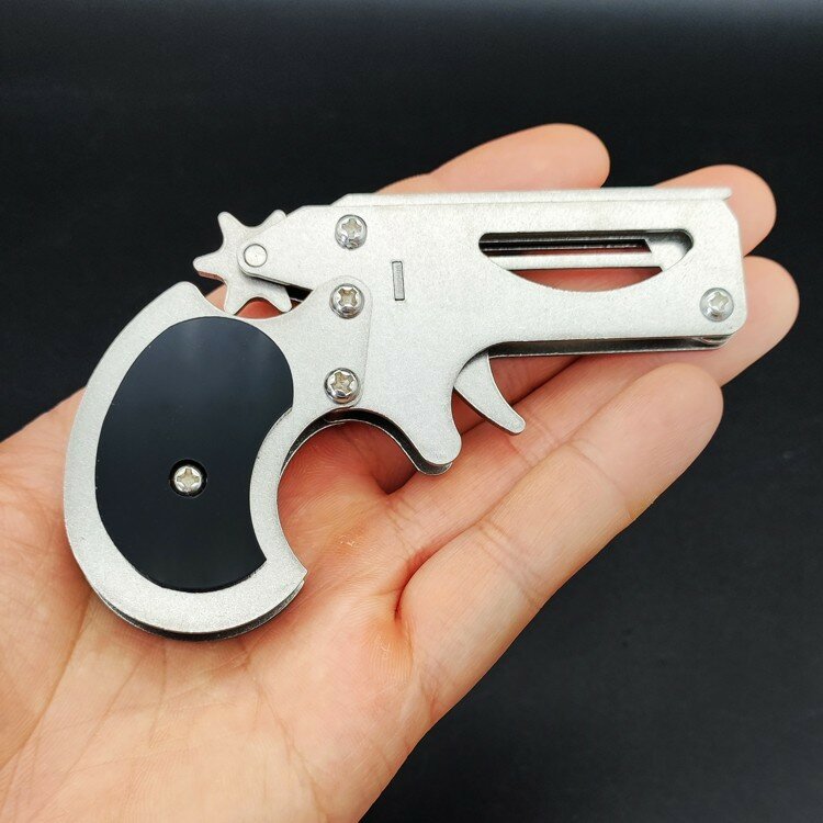 Neue Stahl Mechanische Schnecke Faltbare 6-Burst Gummiband Pistole kinder Dekompression Unterhaltung Spielzeug Kreative Geschenk