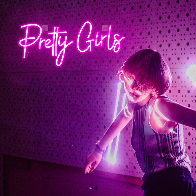Ładne dziewczyny Neon LED dekoracja ścienna do pokoju USB zasilany z przełącznikiem wiszącym akrylem do sypialni na siłownię do klubu na imprezę dekoracje prezenty