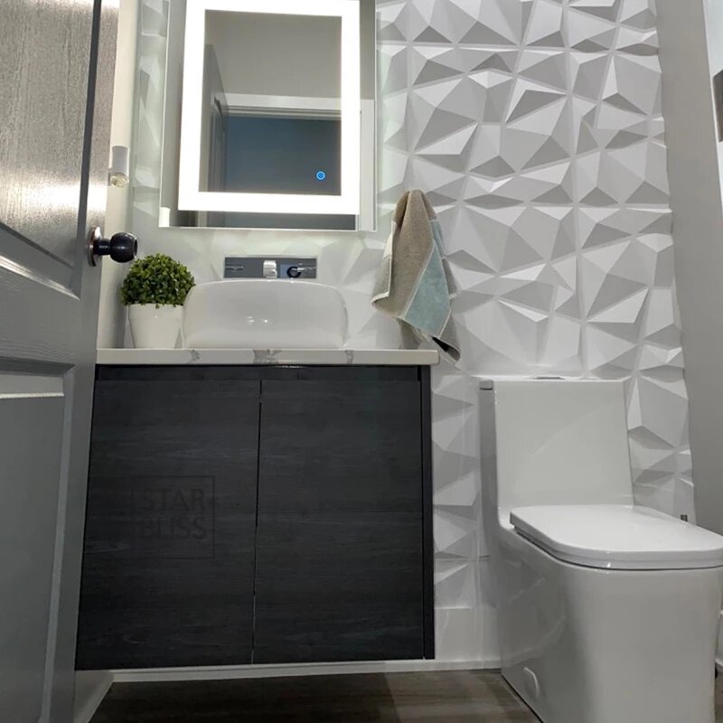 Panel de pared 3D estéreo de renovación de pared de casa, pegatina de pared 3D no autoadhesiva, azulejo de arte, papel tapiz 3d para techo de habitación y baño, 30x30cm