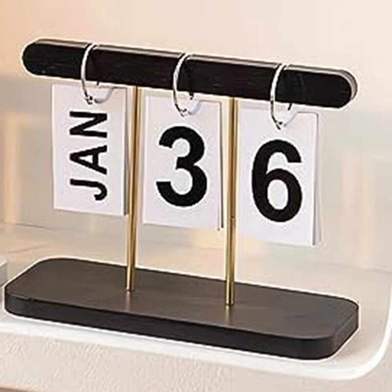 Wieczny codzienny kalendarz z klapką do dekoracji biura na biurko na biurko wielokrotnego użytku, akcesoria domowe rekwizyty fotograficzne trwałe, łatwe w użyciu