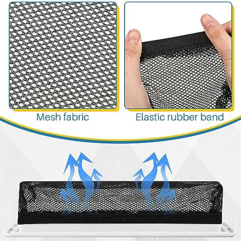 12Pcs Floor Register Trap Cover Vent Screen for Home Mesh Elastic Band Filter Floor Air-Vent Mesh Cover,4 x 10Inch
