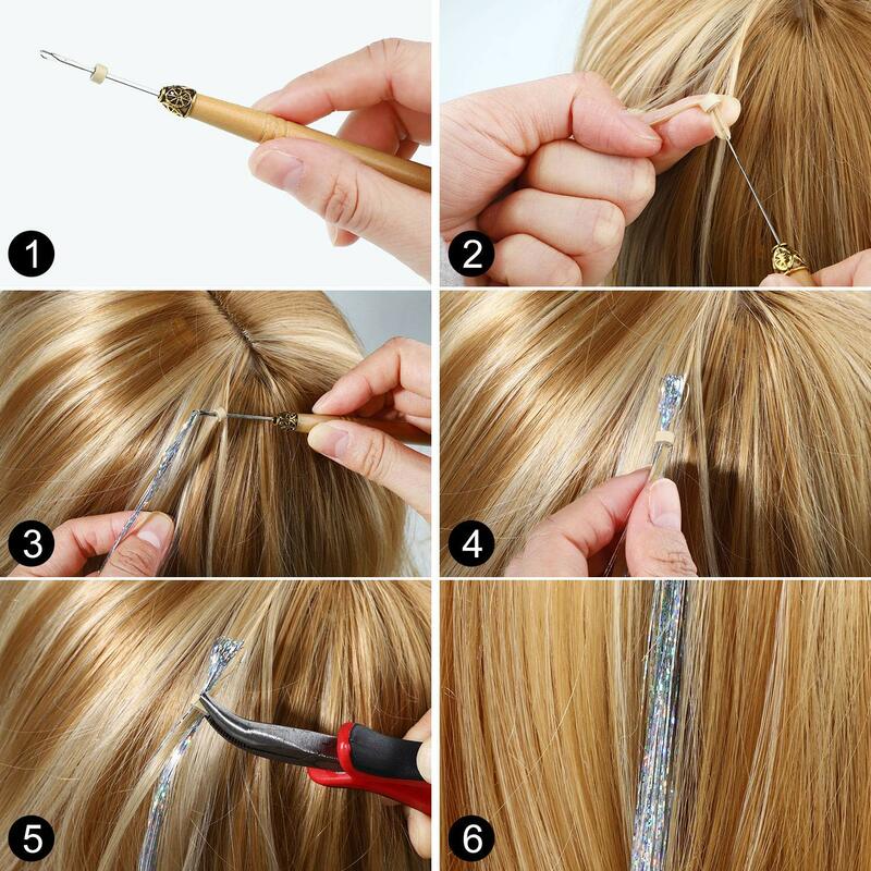 Sparkle Klatergoud Clip Op In Hair Extensions Voor Meisjes Vrouwen Glitter Party Haar Multi-Kleuren Steil Haar Synthetische Haarstukjes