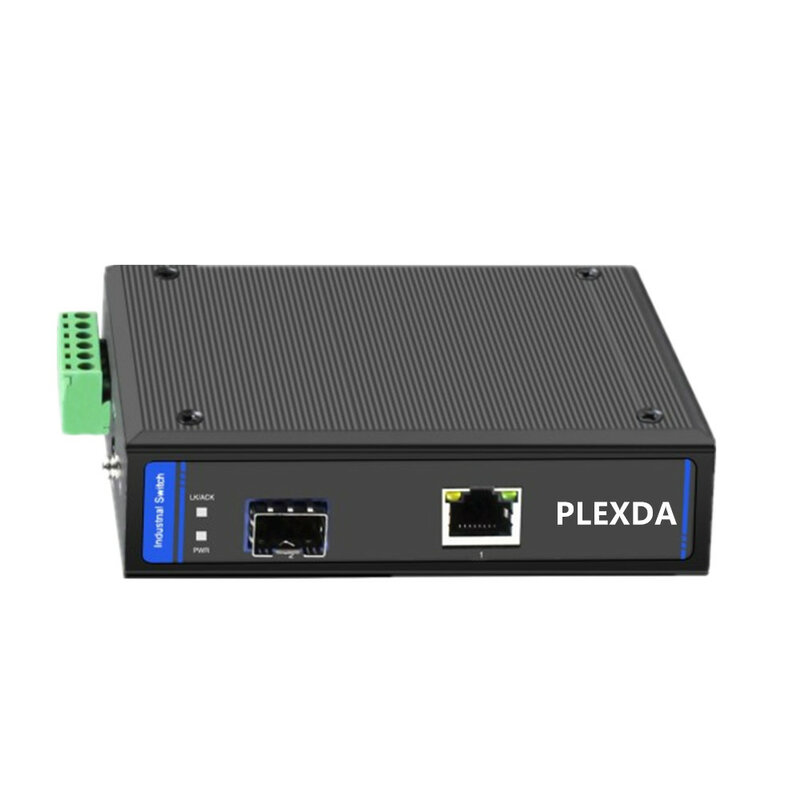 Plexda 10/100/1000BASE-TX to 1000BASE-X POE++ 90W Industrial Fiber Media Converter (FMC-IGE90-1F1P-20LC)-