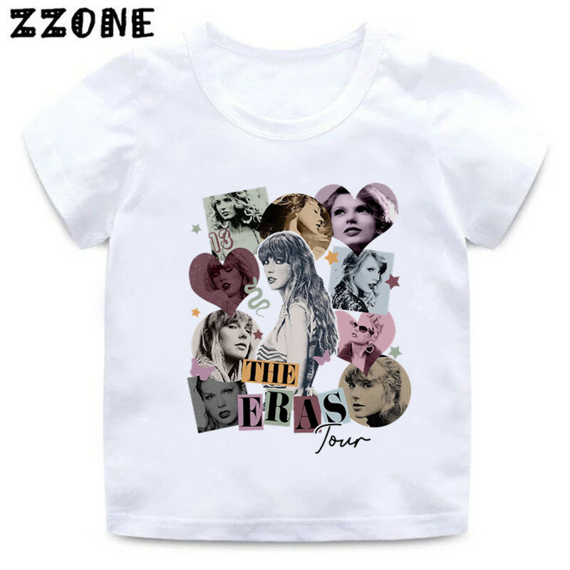 Camisetas gráficas de la famosa cantante Taylor ERAS Tour Swift para niños, ropa para niñas, camisetas para bebés, Tops para niños, ooo5873, gran oferta