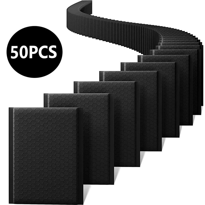 50 Packs Bubble Mailers Zwarte Verpakking Tassen Voor Relatiegeschenken Enveloppen Sieraden Pakket Ziplock Tas Anti-Extrusie Waterdicht