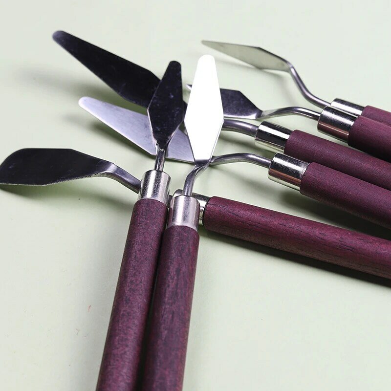 7 Teile/satz Edelstahl Öl Malerei Messer Künstler Handwerk Spachtel Ölgemälde Mischen Messer Schaber Kunst Werkzeuge