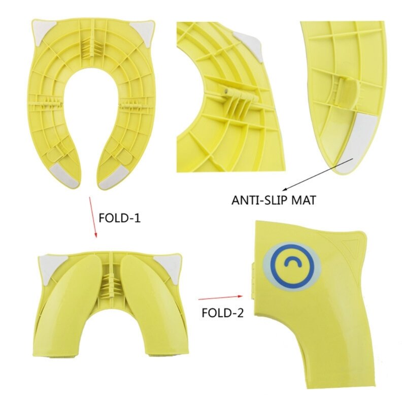F62D Kursi Latihan Potty Lipat Portabel Anti Selip untuk Anak Laki-laki & Perempuan Balita