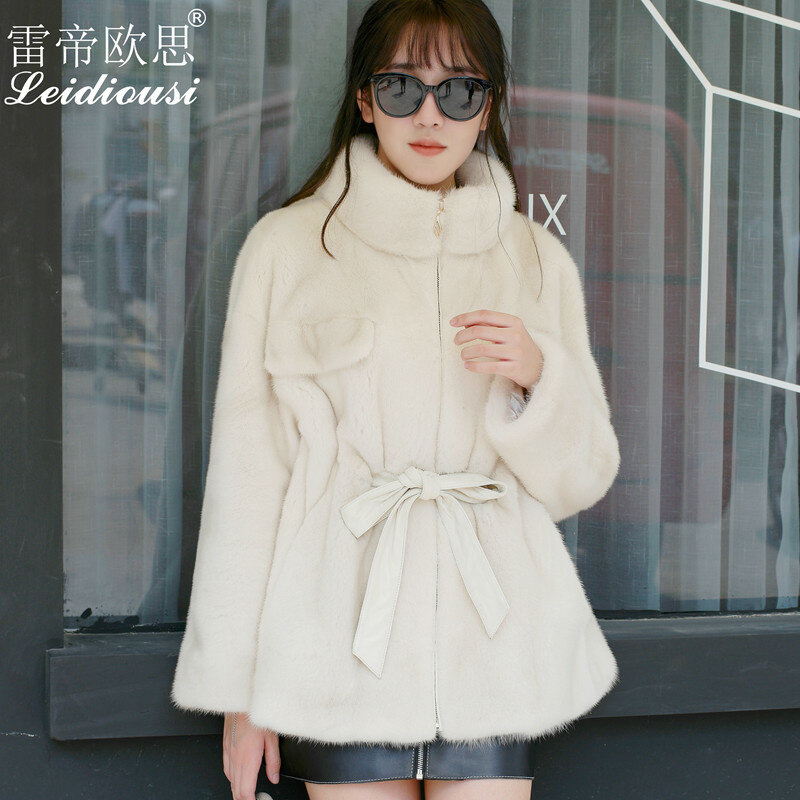 Manteau de fourrure de vison 2023 pour femmes, vêtements à capuche, Parka en velours, véritable fourrure coréenne, hiver, YY2269