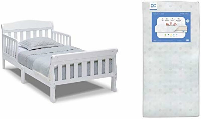 Canton-cama para niños pequeños, colchón de doble cara con núcleo de fibra reciclada, color blanco, Galaxy, paquete