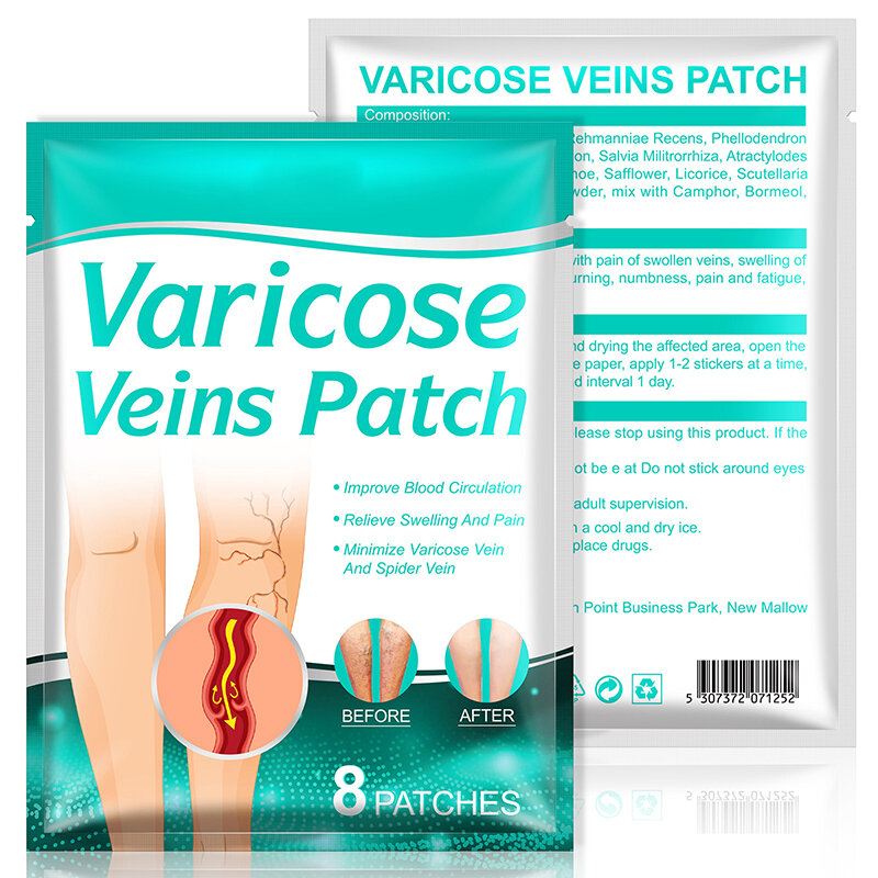 8 PCS Varicose Veins Patch Treatment For Varicose Veins Vasculitis Phlebitis Spider Leg Medical Patch Angiitis Removal Patch