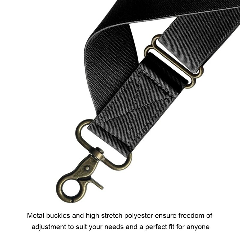 Polyester Heren Bretels Wasbare Metalen Gesp Anti-Slip Heavy Duty Brace Jeans Broek Decoratieve Dans Party Bretels