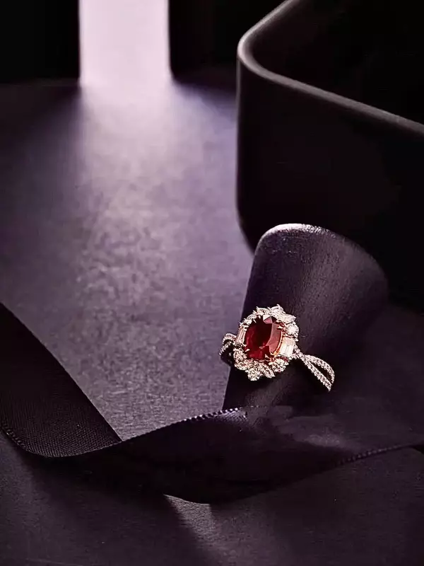 Оригинальное Красное овальное бриллиантовое кольцо Mosanite с голубей кровью, роскошное инкрустированное бриллиантовое кольцо из серебра 1,5 пробы, свадебное кольцо