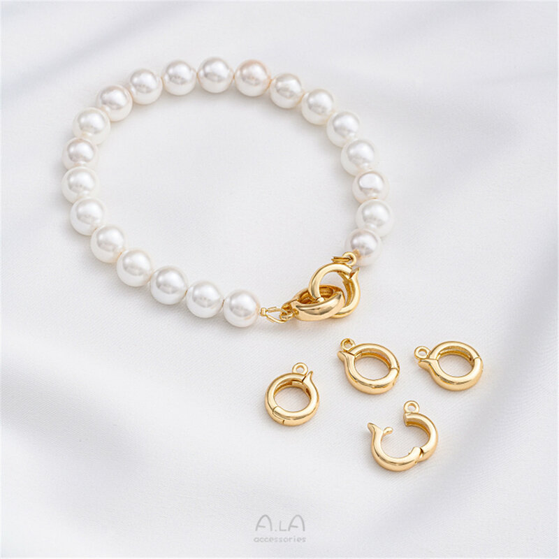 Perle ronde polyvalente en or 14 carats, pendentif de fermeture, bijoux faits à la main, accessoires de bricolage, B993