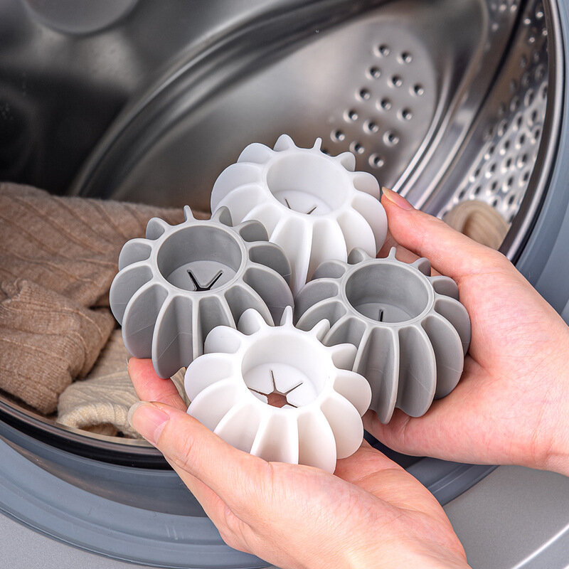 Boule de lessive en silicone réutilisable pour machine à laver, attrape-poils de chat, épilateur pour animaux de compagnie, vêtements, livres, outils