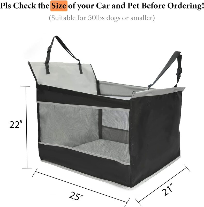 Assento de carro ao ar livre dobrável Pet, Booster para cão, Travel Carrier Bag, Cama