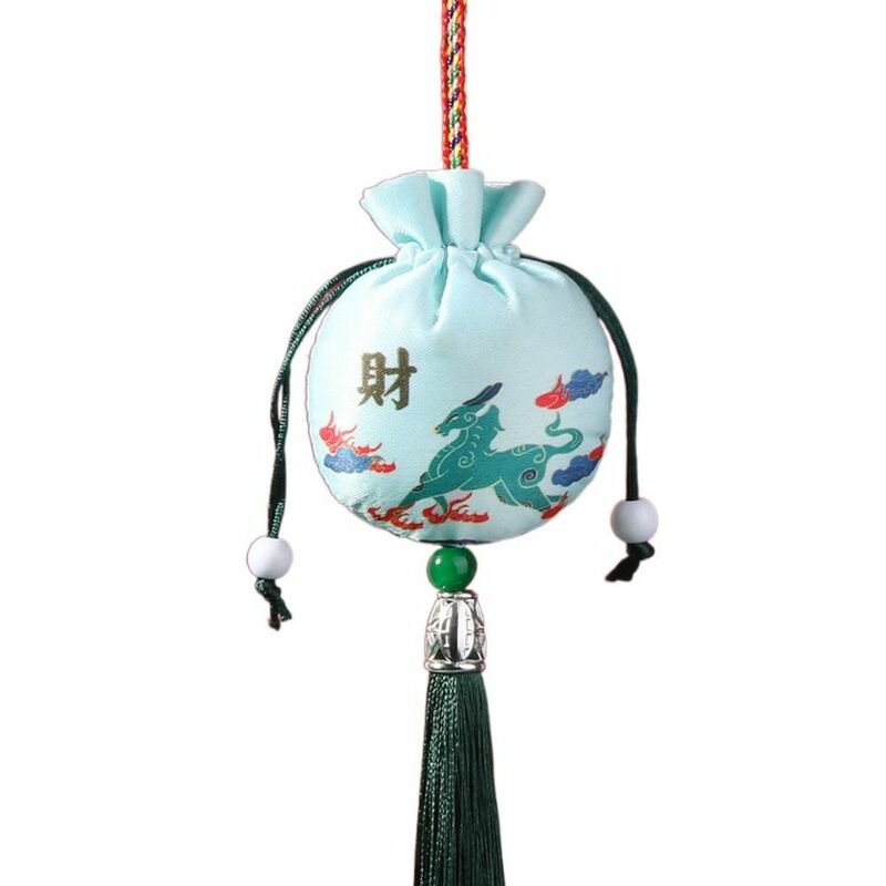 Damska saszetka na szyję mała torebeczka biżuteria z frędzlami opakowanie jednolity kolor dekoracja sypialni kobiet w stylu chińskim saszetka