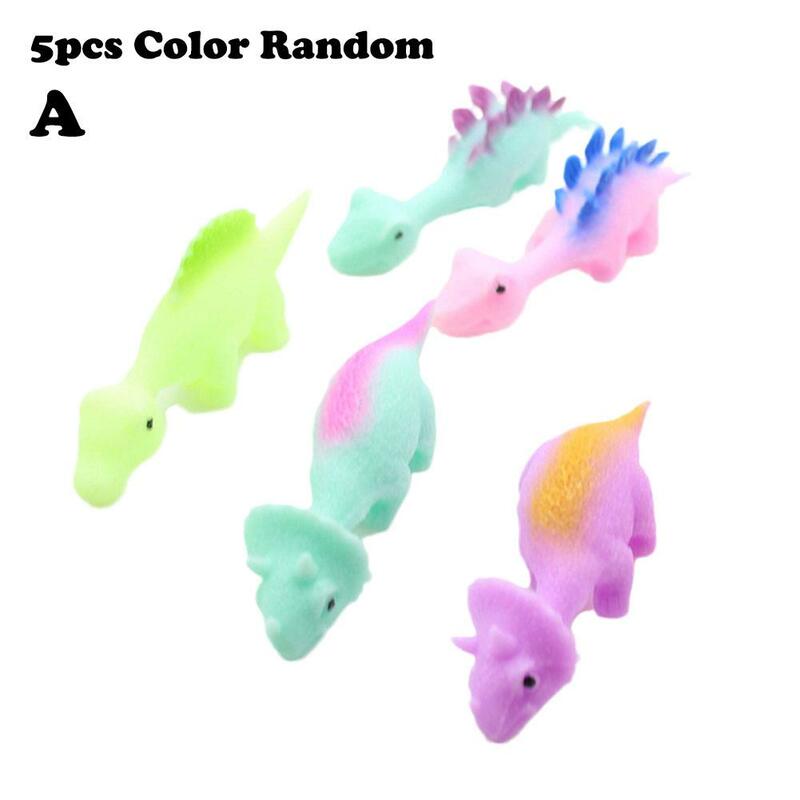 5-10pc Creative Finger Catapult Dinosaur Slingshot Sticky Wall Toys For Adults And Kids Vent Stress Relief Catapult Dinosaur Toy