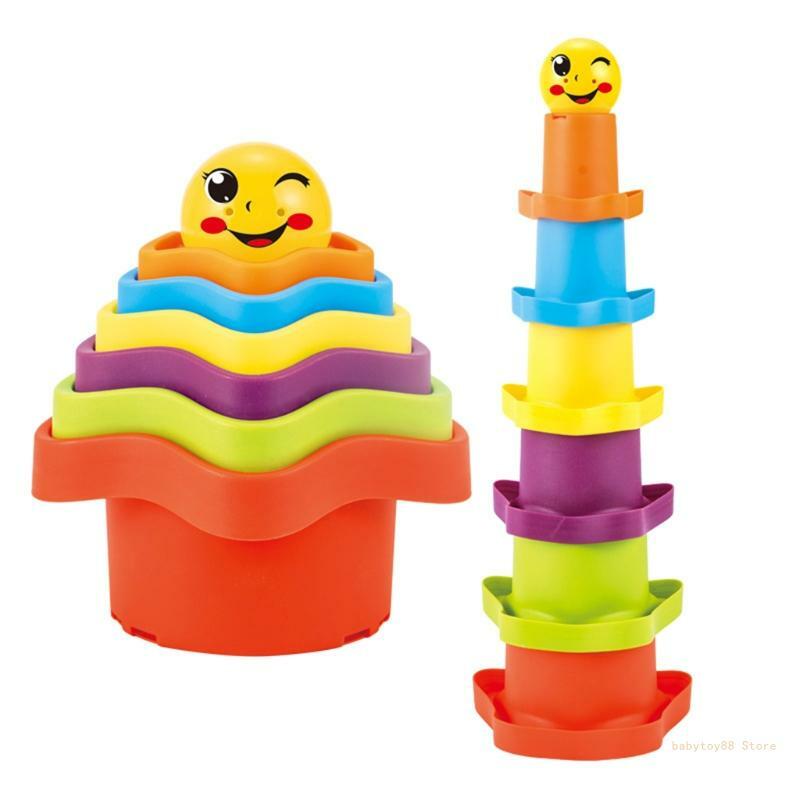 Y4UD Interactive Baby Table Set Stacked Colorful Cups for Infants Baby Supplies