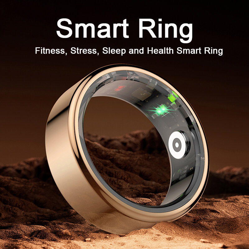 Oxímetro de monitoreo de frecuencia cardíaca para hombres y mujeres, anillo inteligente, modo de ejercicio saludable multifuncional, presión escalonada, sueño