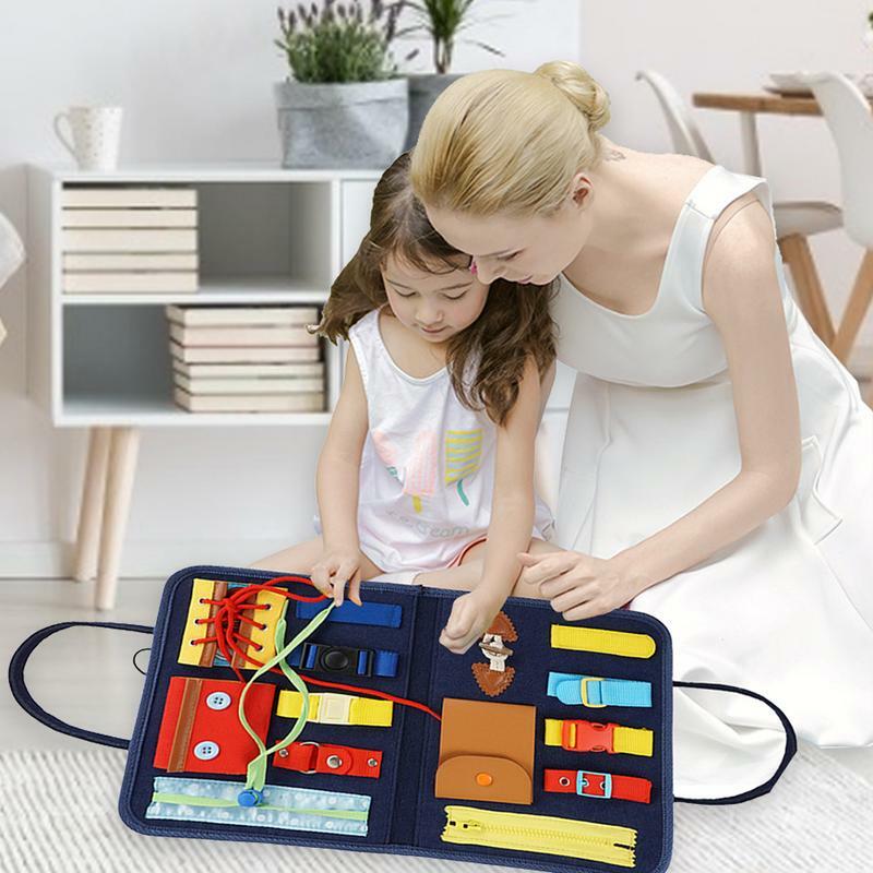 Montessori Toy For Toddlers Busy Board Essential Fine Motor Skills Toys Preschool Activities Educational Travel Learning Sensory