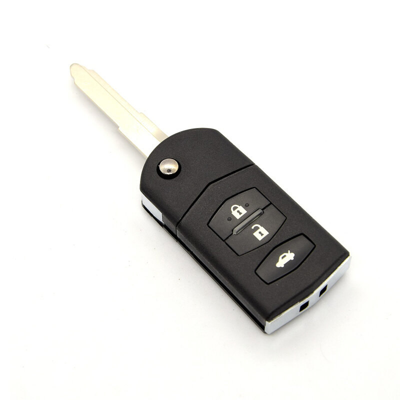BEST KEY 2/3 Buttons Big Battery Hold Flip Folding Remote Car Key Case Fob For MAZDA 3 5 6 Series M6 RX8 MX5 With Uncut Blade