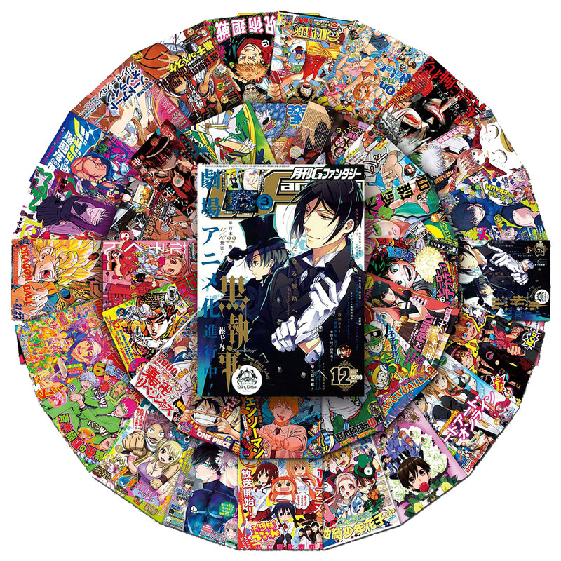 Cool Mix Anime Poster Adesivos, One Piece, Dragon Ball, Graffiti dos desenhos animados Adesivo, Decalque impermeável, DIY Bicicleta Garrafa de Água, 10 Pcs, 30 Pcs, 50Pcs