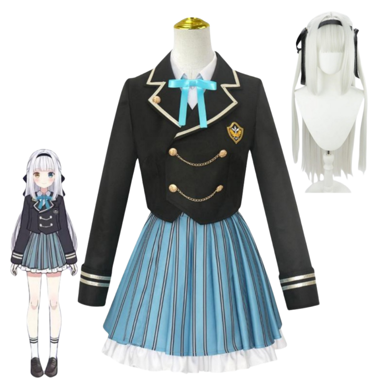 Kostum Cosplay Anime Kagura Ela seragam sekolah JK baju pelaut setelan ACGN