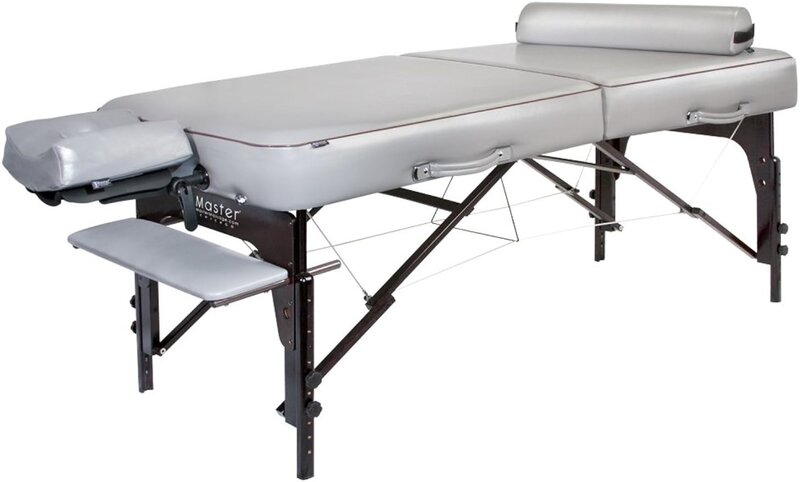 Master Massage 30" Montour Lx Portable Massage Table Package with 3" Memory Foam, Dove Grey- Foldable Massage Table