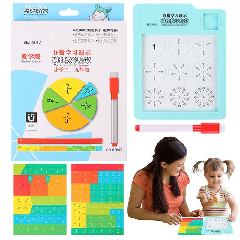 Magnetic Fraction Tiles Magnetic Fractions Manipulatives Rainbow Fractions Tiles Circles Portable Fractions Strips Fraction &