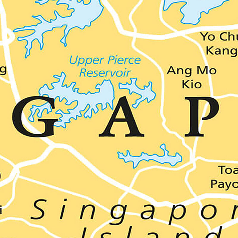 59*42 см карта Сингапура Нетканая Картина на холсте настенная печать без рамы декоративная картина художественный плакат украшение дома