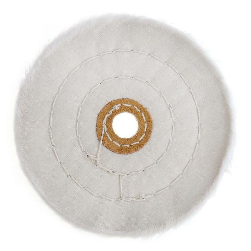 Rueda de pulido de tela de algodón en forma de T de 5 pulgadas, almohadilla de algodón de pulido de espejo de franela para pulido de metales/pulido de automóviles
