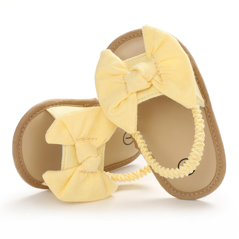 Sandalias de verano para niñas pequeñas, zapatos de princesa con lazo grande, informales, individuales