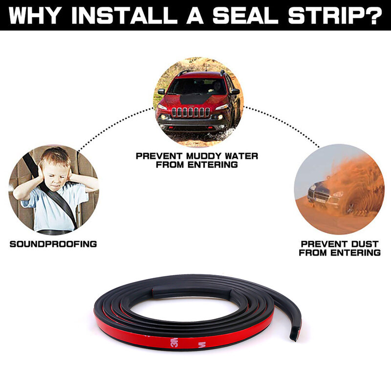 P Z D shape type 2 Meters Car Door Seal Strip EPDM Rubber Noise Insulation Anti-Dust Soundproof Car Seal strong 3M adhensive